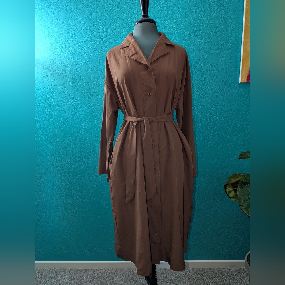 Elegant Brown Women's Dress